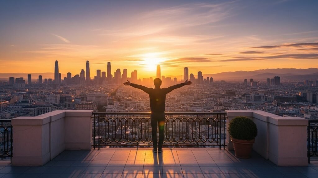 안정적인 수익을 얻고 주말 여행을 즐기는 유저의 모습